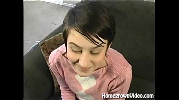 Brunette coed shows off her deepthroat skills