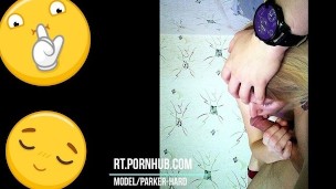 Young blonde sucks cock. Home amateur video. Cum in mouth. 18 years old. Parker Hard